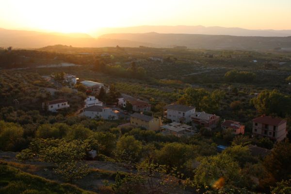 The view of the valley beneath Agres, Spain