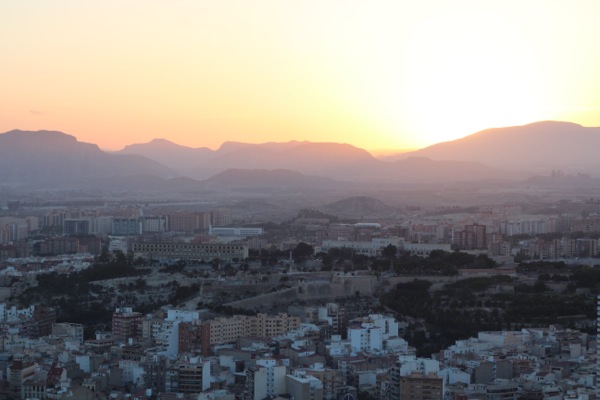 Sunset over the city of Alicante