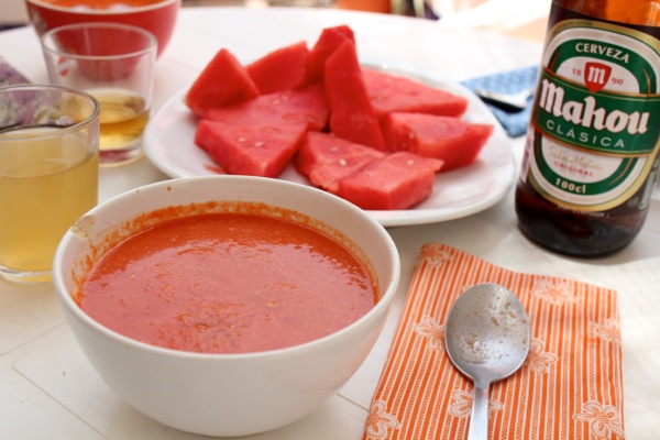 Watermelon gazpacho served on a hot Spanish summer's day