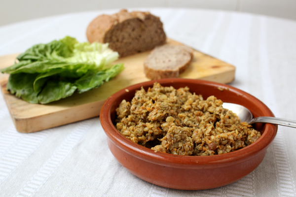 Vegan sprouted lentil dip