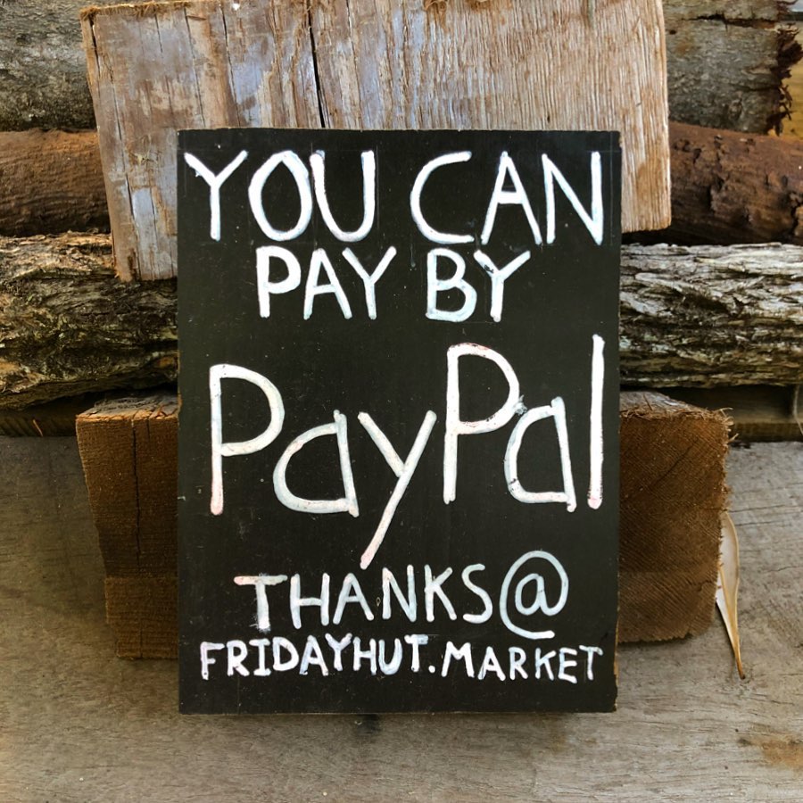 Friday Hut Market allows payment via PayPal