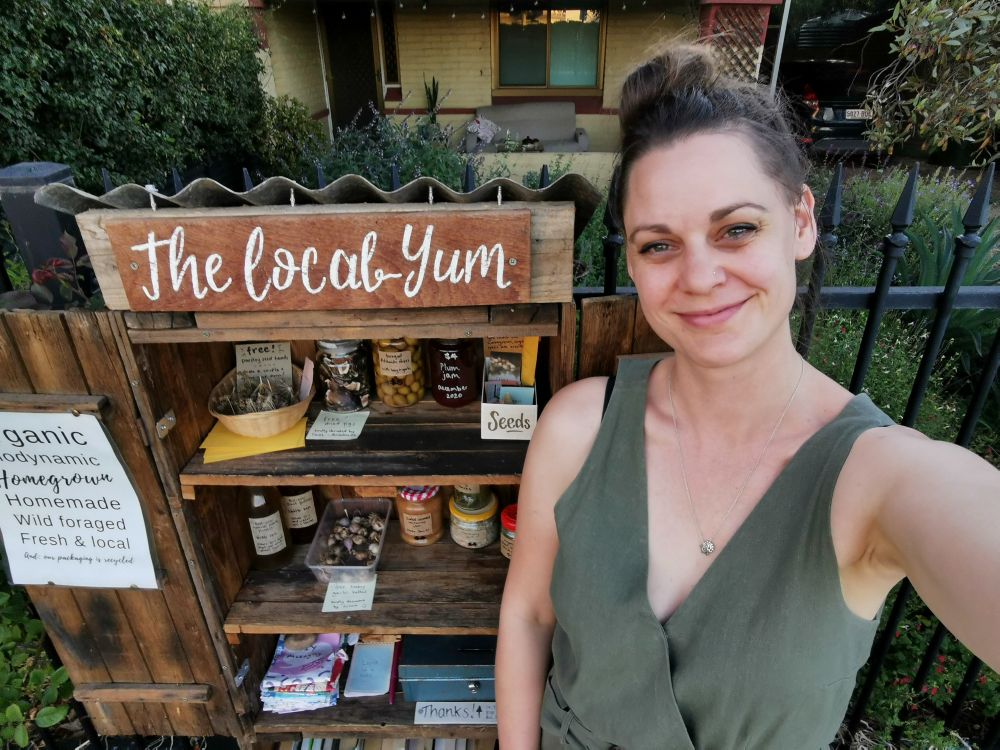 Koren Helbig with The Local Yum honesty stall